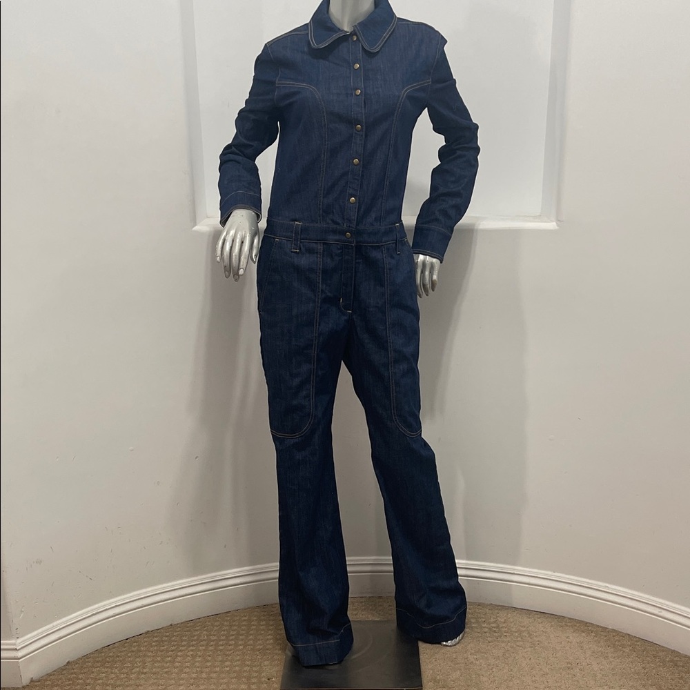 Land Of Distraction 70’s Inspired Women’s Blue Denim Overalls Jumpsuit Size 6